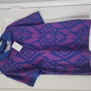NWT D'iyanu L purple blue batik Femi Polo